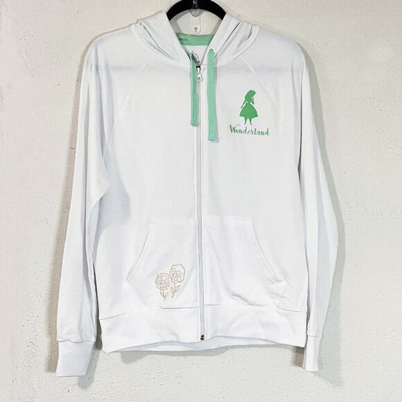 Disney Parks Epcot UK Pavilion Alice in Wonderland Zip Hoodie NWT Medium - Picture 2 of 11